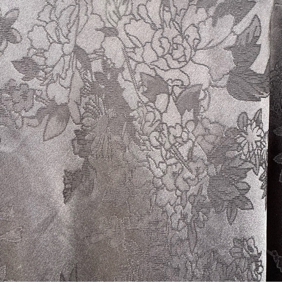 19 Cooper Black Floral Jacquard Satin Midi Dress Slip Flare NWT M Cocktail 90s - Picture 6 of 13
